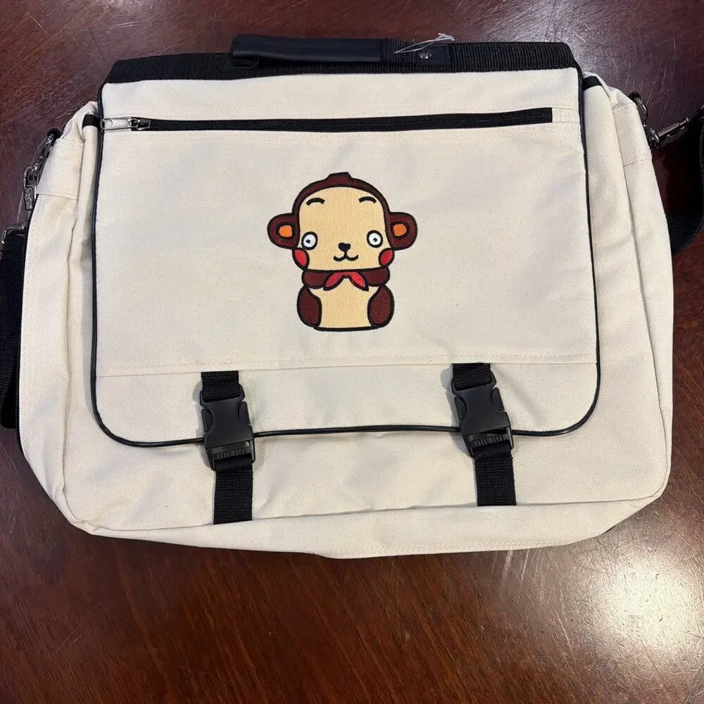 Travel Crossbody Laptop School Bag Beige - See Description